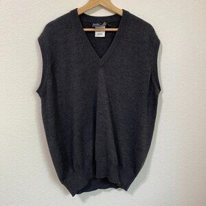 Vintage Burberry's 100% Wool Made in Scotland Sweater Vest Charcoal Gray